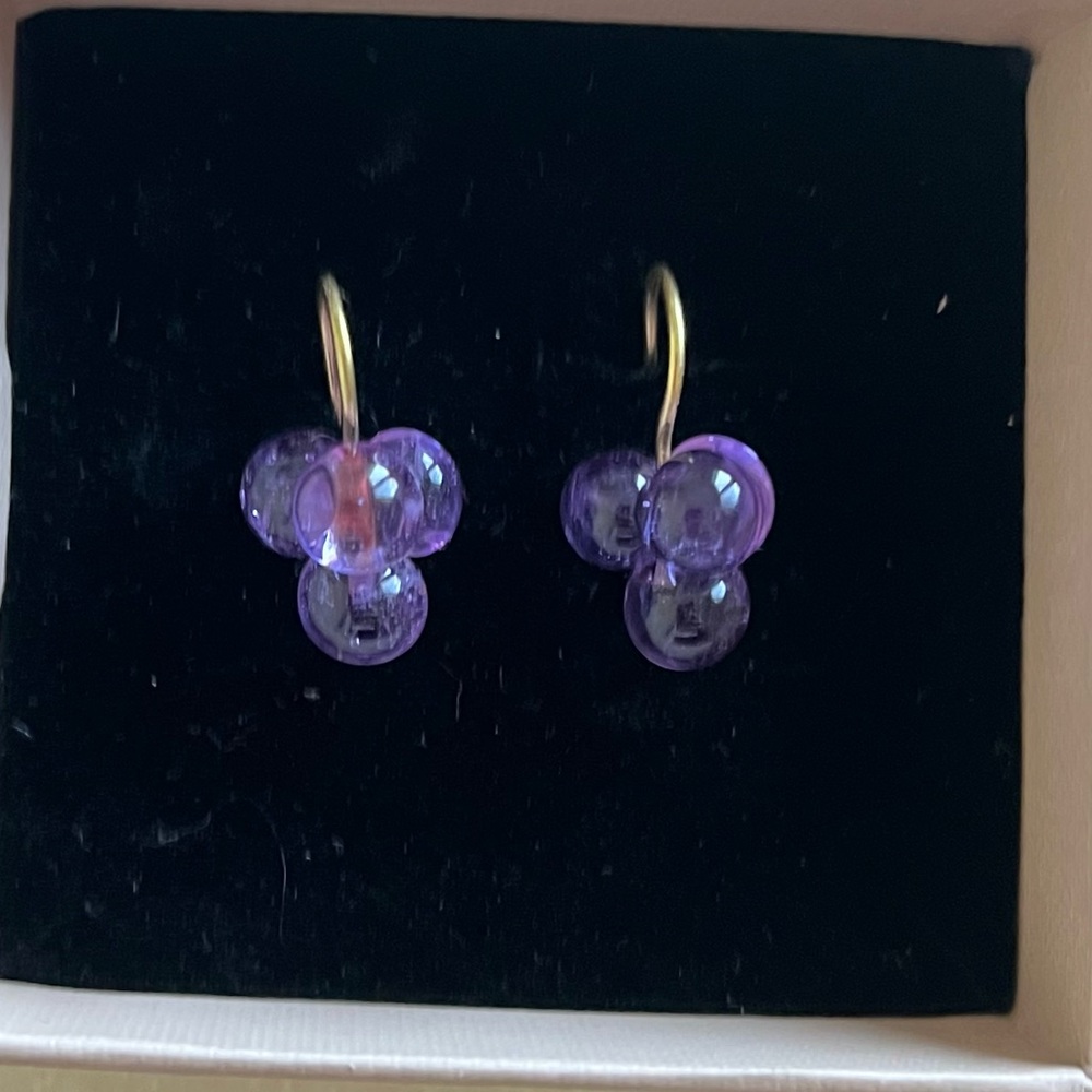 NWOT Purple Beaded Earrings